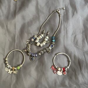 Silvertone Charm Jewelry Set